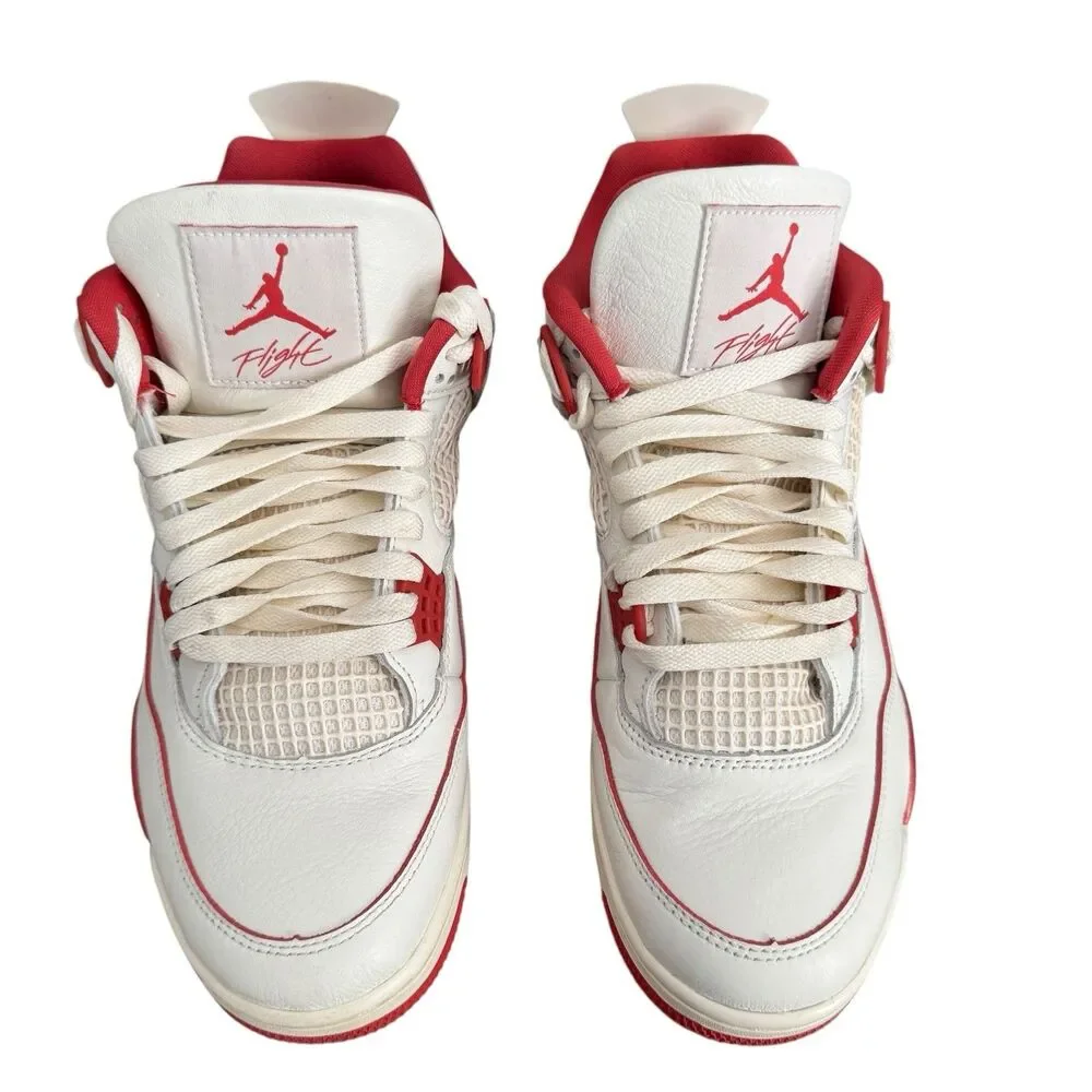 Air Jordan 4 Retro Valentines Day Wmns 12.5/ M 11 HV0823-108 Pale Ivory Red